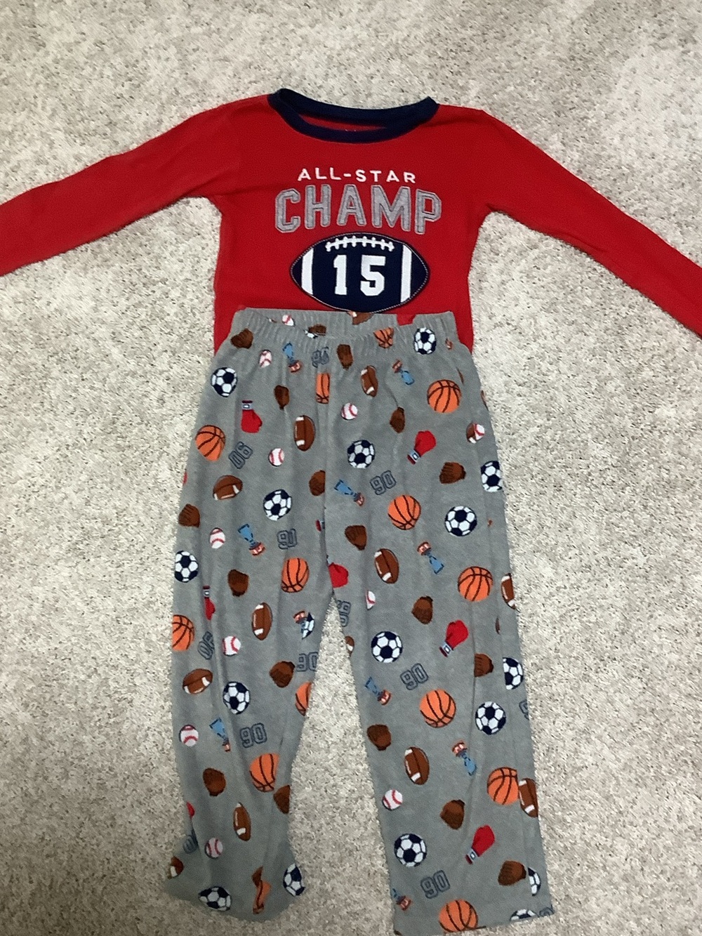 Carters All Star Champs Sports Pajamas - Size Six